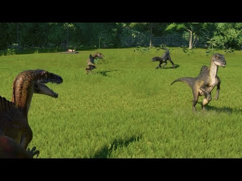 4 Indoraptor VS 6 Spinoraptor(Team Fight) - Jurassic World Evolution