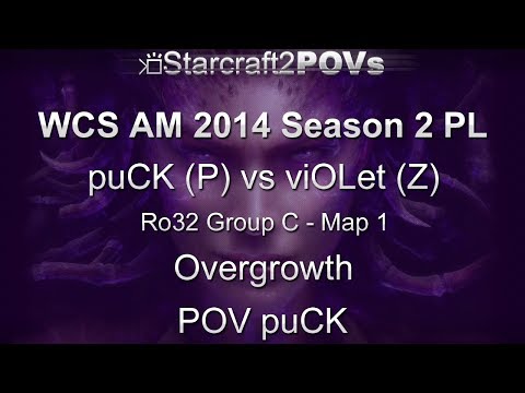 SC2 HotS - WCS AM 2014 S2 PL - puCK vs viOLet - Ro32 Group C - Map 1 - Overgrowth - puCK