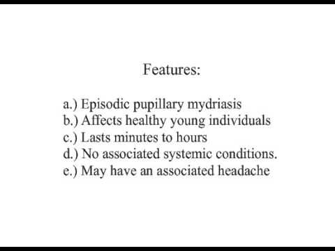 Benign Episodic Pupillary Mydriasis/Springing Pupil - YouTube