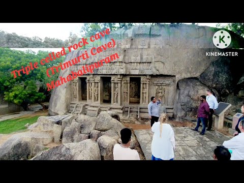 Triple celled rock cave/Trimurti cave @Mahabalipuram, Chennai