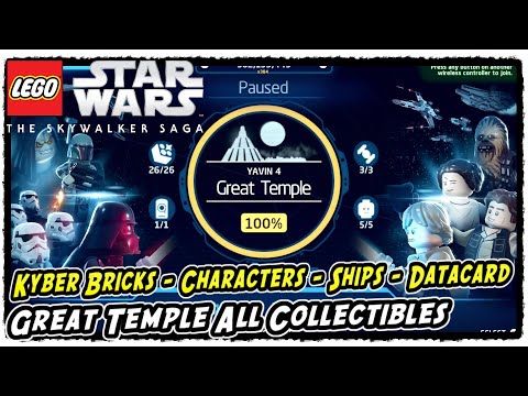 Lego Skywalker Saga Great Temple All Collectible Locations (Kyber Bricks - Characters - Ships)