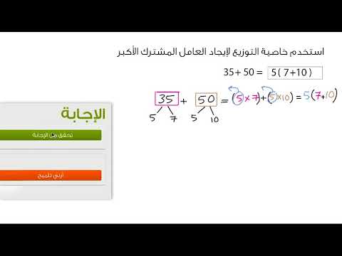 الصف السادس الرياضيات التعابير المكافئة استخدام خاصية التوزيع لإيجاد العامل المشترك الأكبر