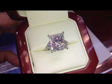 big princess cut diamond engagement ring G SI1 8 carat