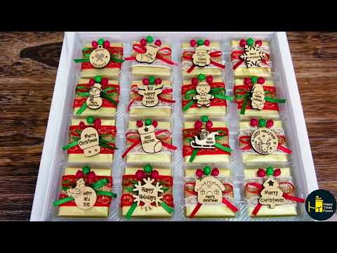 Christmas Chocolate Box, Christmas Present Idea Chocolate Favor, Xmas, Noel Gift, Holiday Chocolate