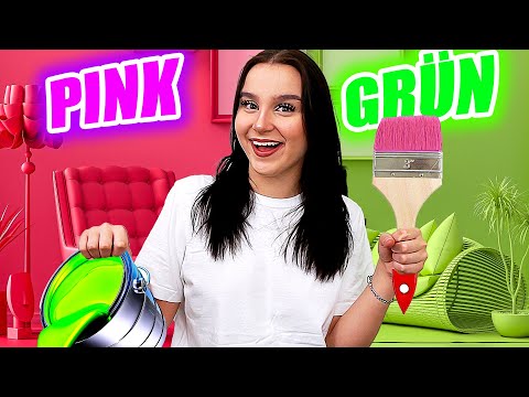 PINKES ZIMMER vs. GRÜNES ZIMMER 👩🏼‍🎨🏡 ( Farb Challenge) - Celina