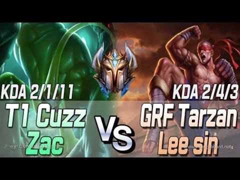 T1 Cuzz Zac VS GRF Tarzan Leesin S10 KR Challenger