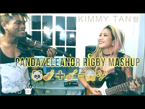 DESIIGNER / THE BEATLES - PANDA+Eleanor Rigby MASHUP! (Electric Violin +Guitar)