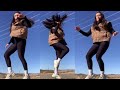 SHUFFLE DANCING IN BLACK SPANDEX LEGGINGS