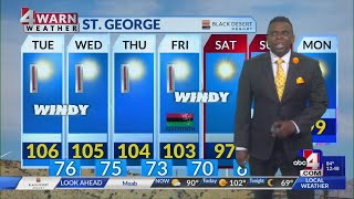 Hot with Red Flag Warnings for central and southern Utah through midweek