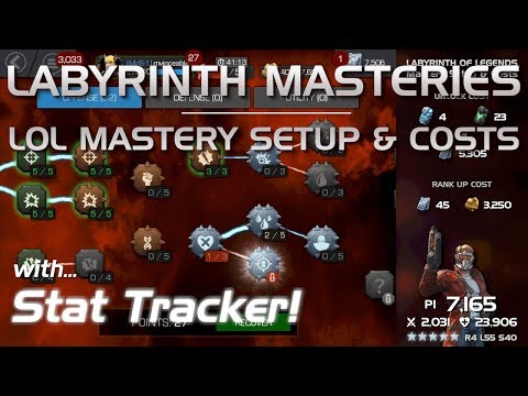 Labyrinth of Legends Mastery Setup & Costs (with Stat Tracker) | Marvel Contest of Champions