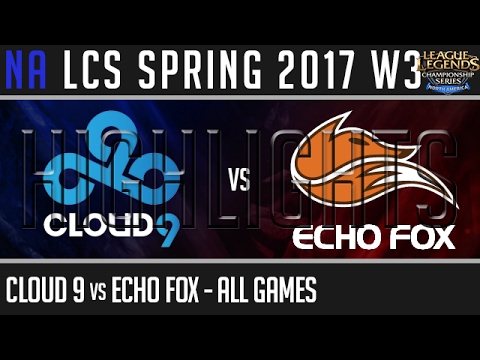 Cloud 9 vs Echo FOX Highlights ALL GAMES - NA LCS W3D3 Spring 2017 C9 vs FOX