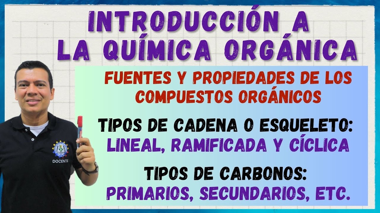QUIMICA ORGANICA. TIPOS DE CADENAS CARBONADAS (LINEAL, RAMIFICADA Y CICLICA) Y TIPOS DE CARBONOS.
