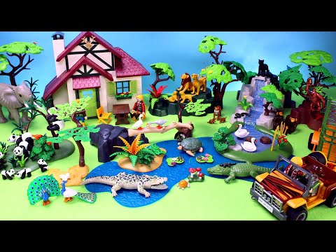 Playmobil Dioramas and Safari Animal Figurines