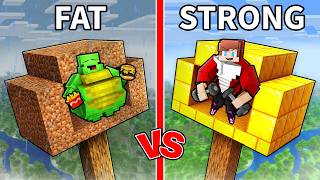 Download lagu JJ and Mikey: FAT vs STRONG Tree Battle in Minecraft... mp3