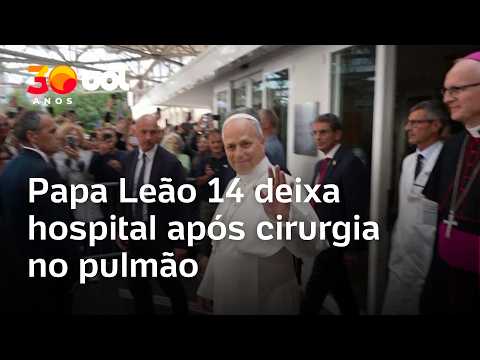 Papa Leão 14 deixa hospital após fazer cirurgia e receber alta em Roma