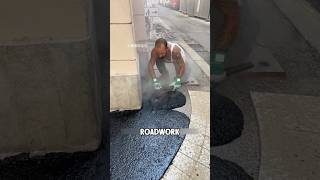 How high can the temperature of asphalt pavement construction get? #shorts