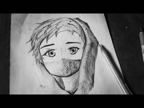 Drawing Alan walker anime in Time lapse#anime#shorts
