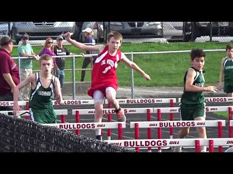 Ben Thien - BFMS vs Crown Point 6th Grade 100m Hurdles (1st Track meet)