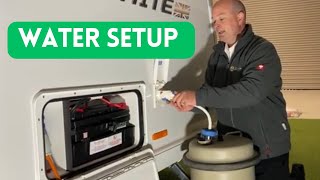 Setting up your Fresh water system and priming through the water in your Caravan