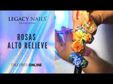 ROSAS ALTO RELIEVE │ TALLER DE UÑAS │ LEGACY NAILS