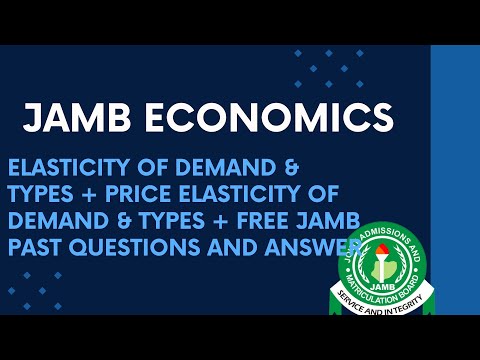 JAMB/WAEC Economics 2026 EP 12 -Elasticity of Demand  & Types (Price Elasticity of Demand)