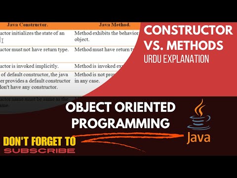 Difference Between Java Constructors And Java Methods Urdu Explanation