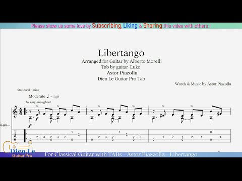 For Classical Guitar with TABs - Astor Piazzolla - Libertango