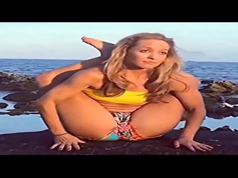 FLEXIBILITY ROUTINE, contortionist, Contortion, training in rhythmic gymnastics yoga