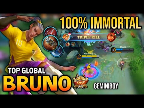 100% UNKILLABLE! BRUNO BEST BUILD 2022 | TOP GLOBAL BRUNO GAMEPLAY | MOBILE LEGENDS✓