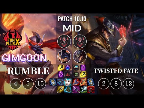 FPX GimGoon Rumble vs Twisted Fate Mid - KR Patch 10.13