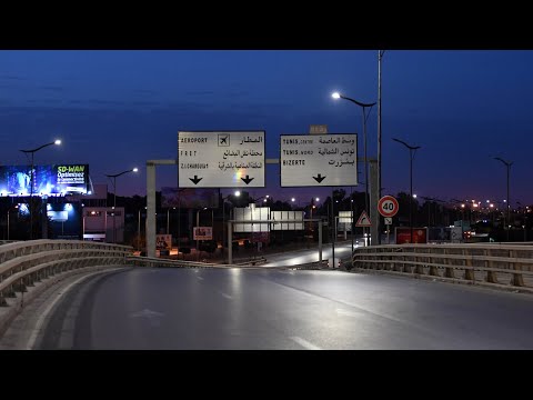 Empty streets in Tunis as coronavirus curfew is imposed