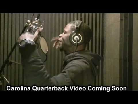 T-Slanga in the booth recording Carolina Quarterback NFL version