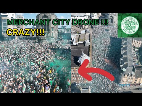 CRAZY SCENES - CELTIC FANS AT MERCHANT CITY !!! DRONE