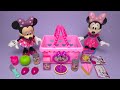 4 Minutes Satisfying With Unboxing Disney Minnie Mouse Bowtastic Shopping Basket Set ASMR No Music
