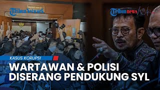 Kericuhan Pendukung SYL Adu Jotos Vs Wartawan usai Sidang Vonis, Eks Mentan Beri Gestur 'Perintah'