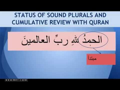 Madina 1   Lesson 38   Status of Sound Plurals and simple analysis
