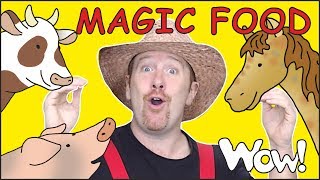 Magic Food Animal Farm Story with Steve and Maggie | Learning Speaking Wow English TV Free