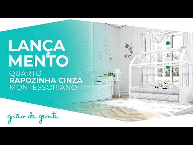 Quarto de Bebê Montessoriano Raposinha Cinza - Grão de Gente