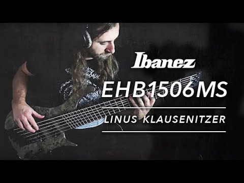 Ibanez EHB Ergonomic Headless Bass 6-String Electric Guitar with Bag (Right-Hand, Black Ice Flat)