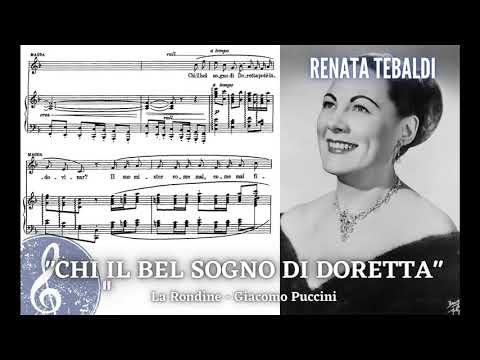"Chi il bel sogno di Doretta" La Rondine - Renata Tebaldi (with score!) HD 1080p