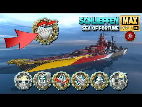 Battleship Schlieffen: Solo Warrior in Ranked battle - World of Warships