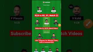 RCB vs RR Dream11 Prediction | RCB vs RR Dream11 Team Today | Bangalore vs Rajasthan | RCB vs RR |