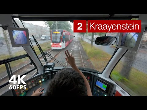 Bad weather ahead! | 🚊 HTM Line 2 | 🇳🇱 The Hague | 4K Tram Cabview | Siemens Avenio