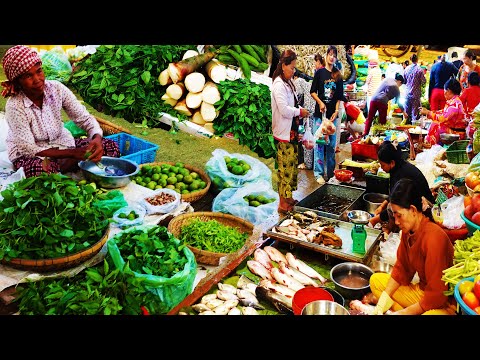 Food Rural TV, Plenty of fresh food in Cambodian Market - Fresh food at Kach Chhrong Market Takhmao