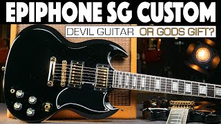 Video thumbnail for Epiphone SG Custom Ebony & Gibson SG Custom side by side - Electric Guitar Review by The Guitaristas