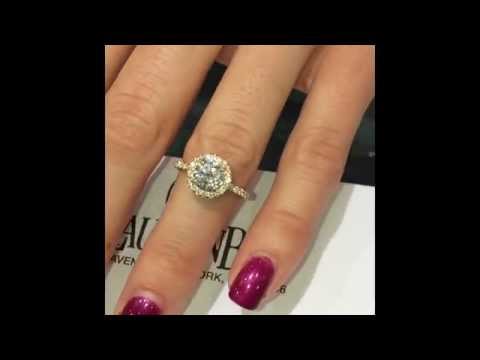 Round Diamond Engagement Ring in Yellow Gold Halo (RS-76)