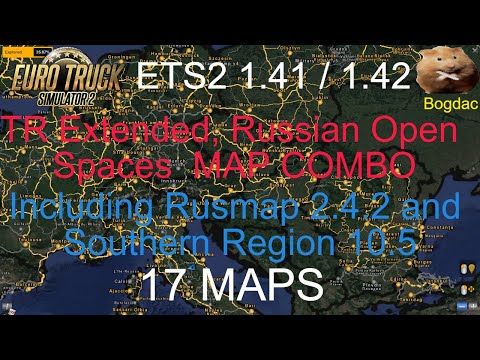 ETS2 1.41 / 1.42 TR extended, Russian Open Spaces MAP COMBO