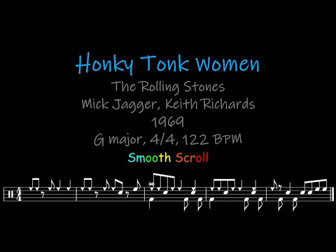 Honky Tonk Women, Chords, Lyrics and Timing