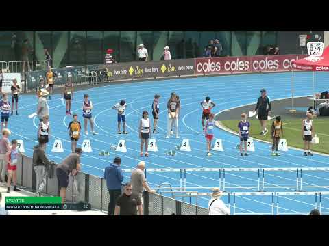 Boys U12 80m Hurdles Heat 6: 2022-23 State Combined Events Championships - Sunday