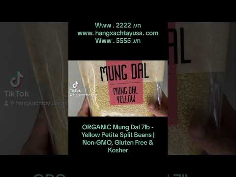 Mung Dal ORGÂNICO 7lb - Feijão Amarelo Petite Split | Sem OGM, sem glúten e Kosher. Mung Dal ORGÂNICO
